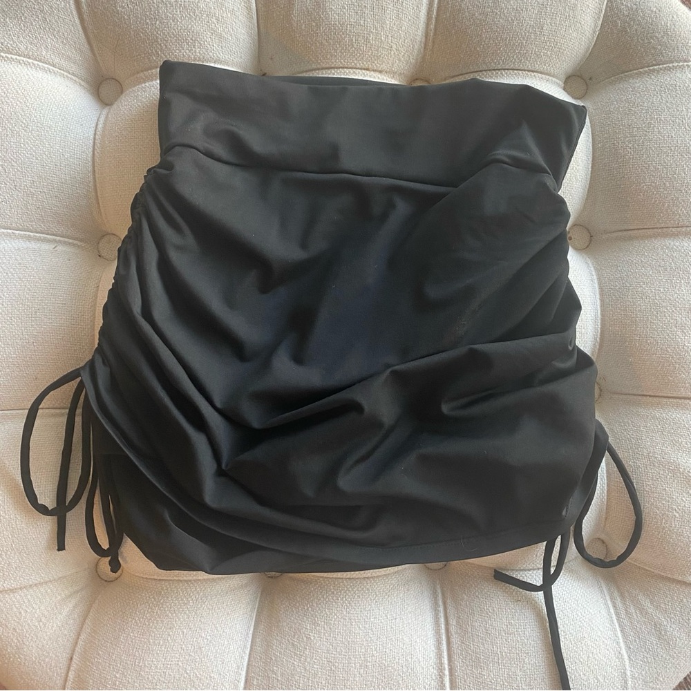Black Ruched Skort with Side Ties